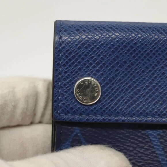 LOUIS VUITTON Taigalama Discovery Compact wallet Wallet Blue M67620 Auth 134375 - Picture 8 of 16